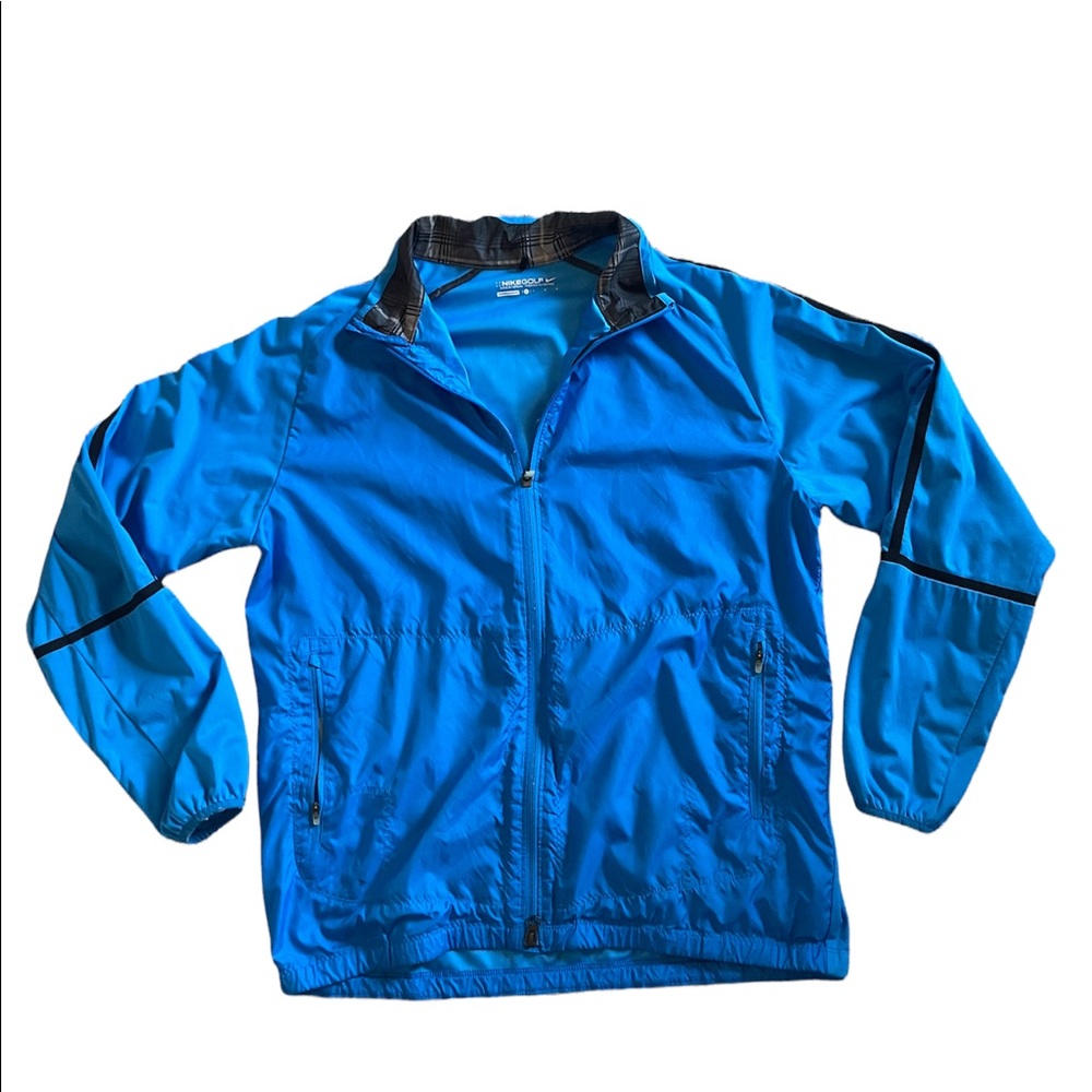 Men's Nike Golf 582788-400 Windproof Full Zip Up Jacket Windbreaker Blue LARGE